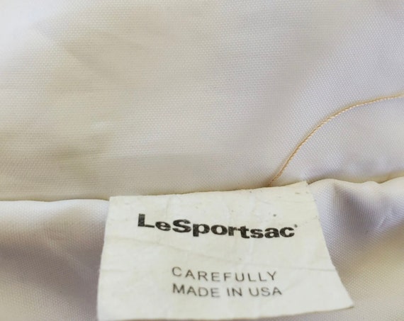 Vintage LeSportsac Handbag Nylon Baguette Beige &… - image 6