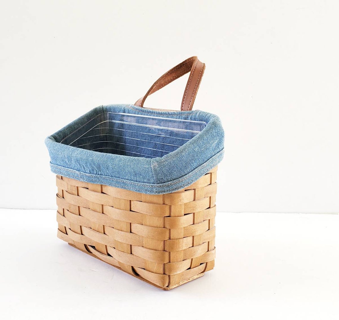 Longaberger Basket Combo Wall Pocket Hanging Mail With Leather Etsy