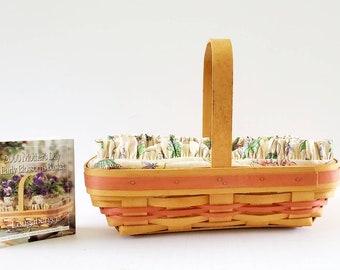 Zestaw Vintage Longaberger na Dzień Matki z wkładką z materiału i plastikowym ochraniaczem 2000
