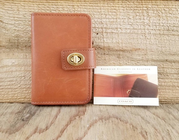 Unused NOS Vintage Coach Business Card Holder British Tan Note