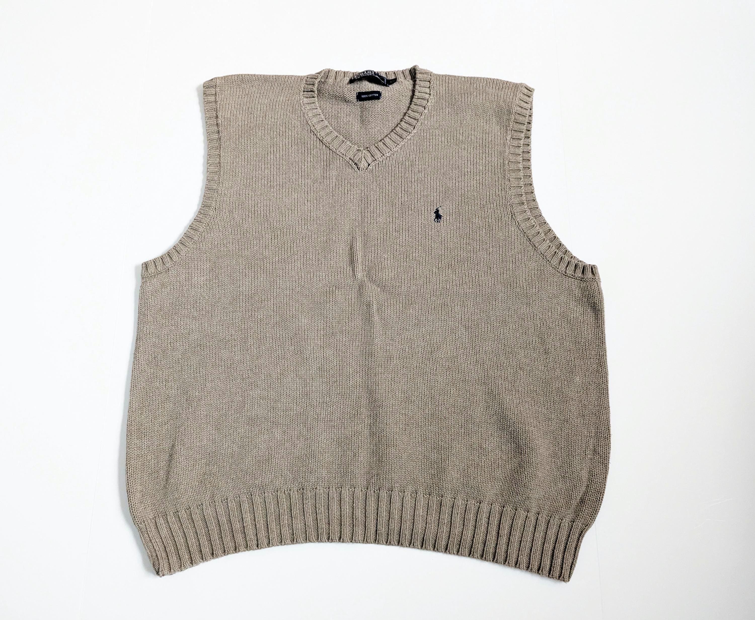 トップス 90s Polo Ralph Lauren Oild Cotton Vest S Vintage 1990s Polo Ralph Lauren Wool Cotton Sweater Vest