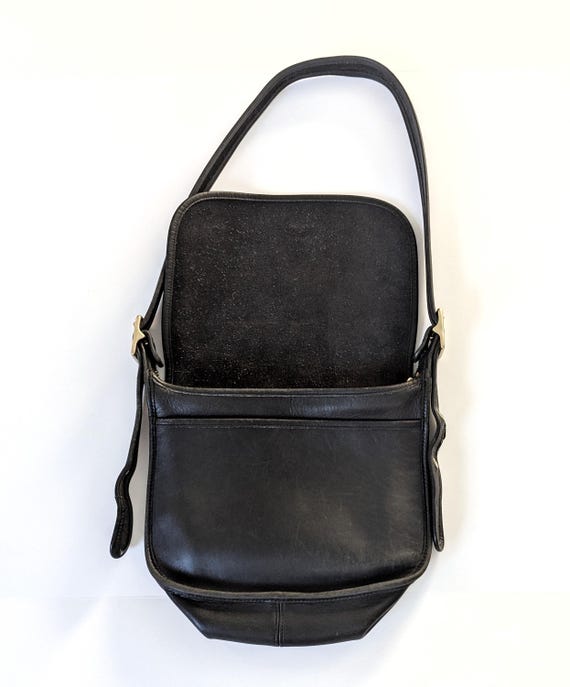 Vintage Coach Handbag Patricia Black Leather Shoulder Bag