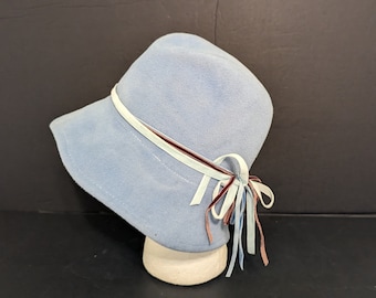Vintage Panizza Kanguroo Navy Felt Hat Italy Waterproof Rabbit Fur‎ 1980s Vintage Panizza Kanguroo Navy Felt Hat Italy Waterproof  main image 3