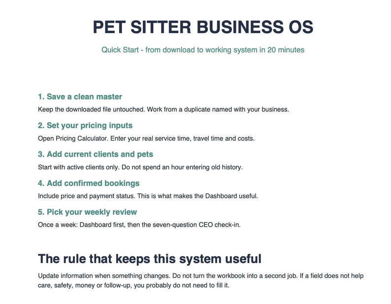 Pet Sitter Business Planner | Excel Client & Booking Tracker | Dog ...