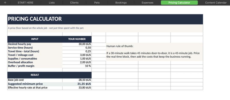 Pet Sitter Business Planner | Excel Client & Booking Tracker | Dog ...