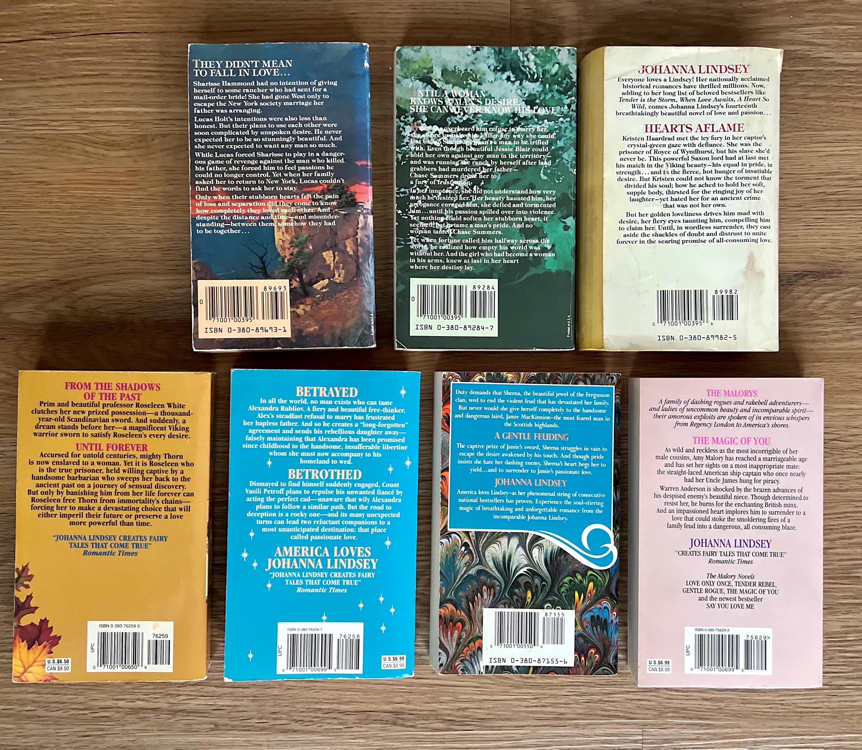 Vintage Johanna Lindsey Romance Novels - 1980s/90s Avon Paperbacks ...