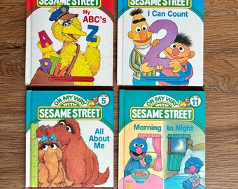 Vintage 1980s Sesame Street Book, Hardcover Children's Book, Volume 1, 2, 5 & 11