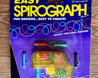Vintage Kenner Easy Spirograph(Sealed)-Translucent yellow with pens//1995 Hasbro Design Toy