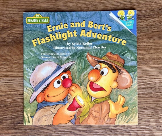 Vintage 1995 Sesame Street Glow-back Book: Ernie and Bert's