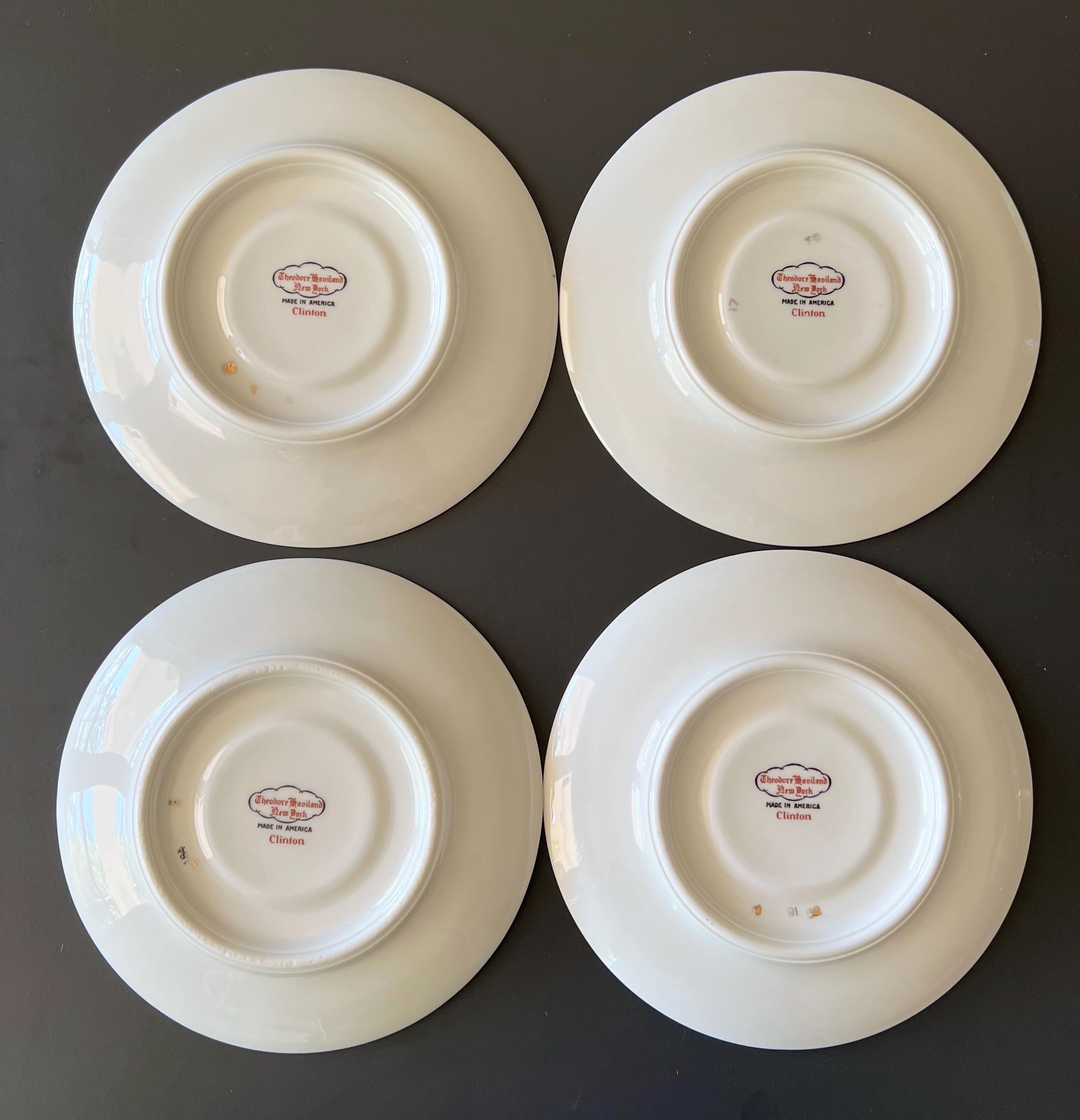 4 Theodore Haviland New York Clinton China Saucers//made in