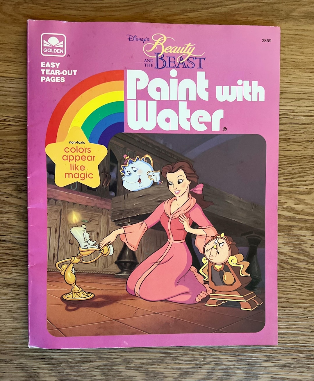 Disney's Beauty and the Beast 絵本　お風呂　防水 1993 Golden Books Paint With Water: Disneys Beauty and the Beast