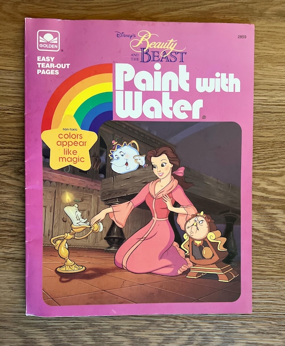 Disney's Beauty and the Beast 絵本　お風呂　防水 1993 Golden Books Paint With Water: Disneys Beauty and the Beast