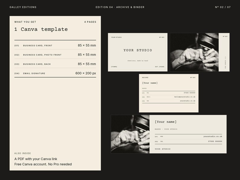 Email Signature Example Website Jewellery Business Card Template Canva, Typewriter Style Business Card ...