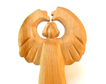 Wooden Angel, Angel of Wisdom, Angel of Earth, Religious Statuary, Carved Angel, Archangel