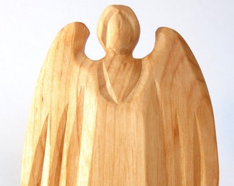 Ange de calme, paix et calme, ange en bois, statue d’ange
