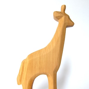 Giraffa di legno, animale di legno intagliato, giocattoli naturali