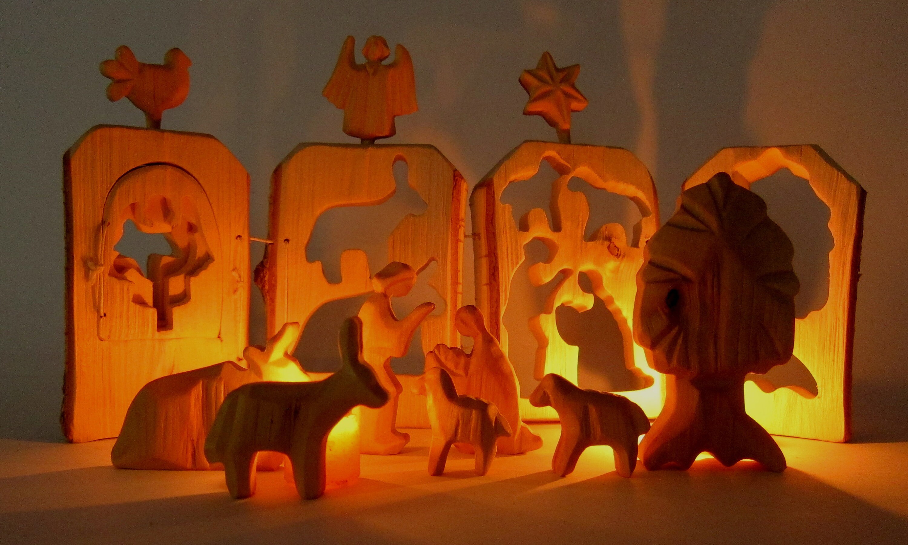 Weihnachtskrippe Krippenfiguren Weihnachten geschnitzte  Etsy