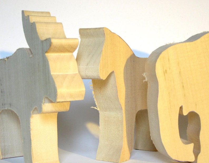 Wood Cutouts Unfinished Wooden Animals Do It Yourself Big Etsy