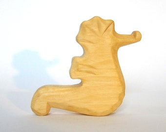 Hippocampes, animaux marins, jouet Waldorf, animaux en bois, animaux sculptés. Hippocampe en bois, Bois pur, Jouets naturels