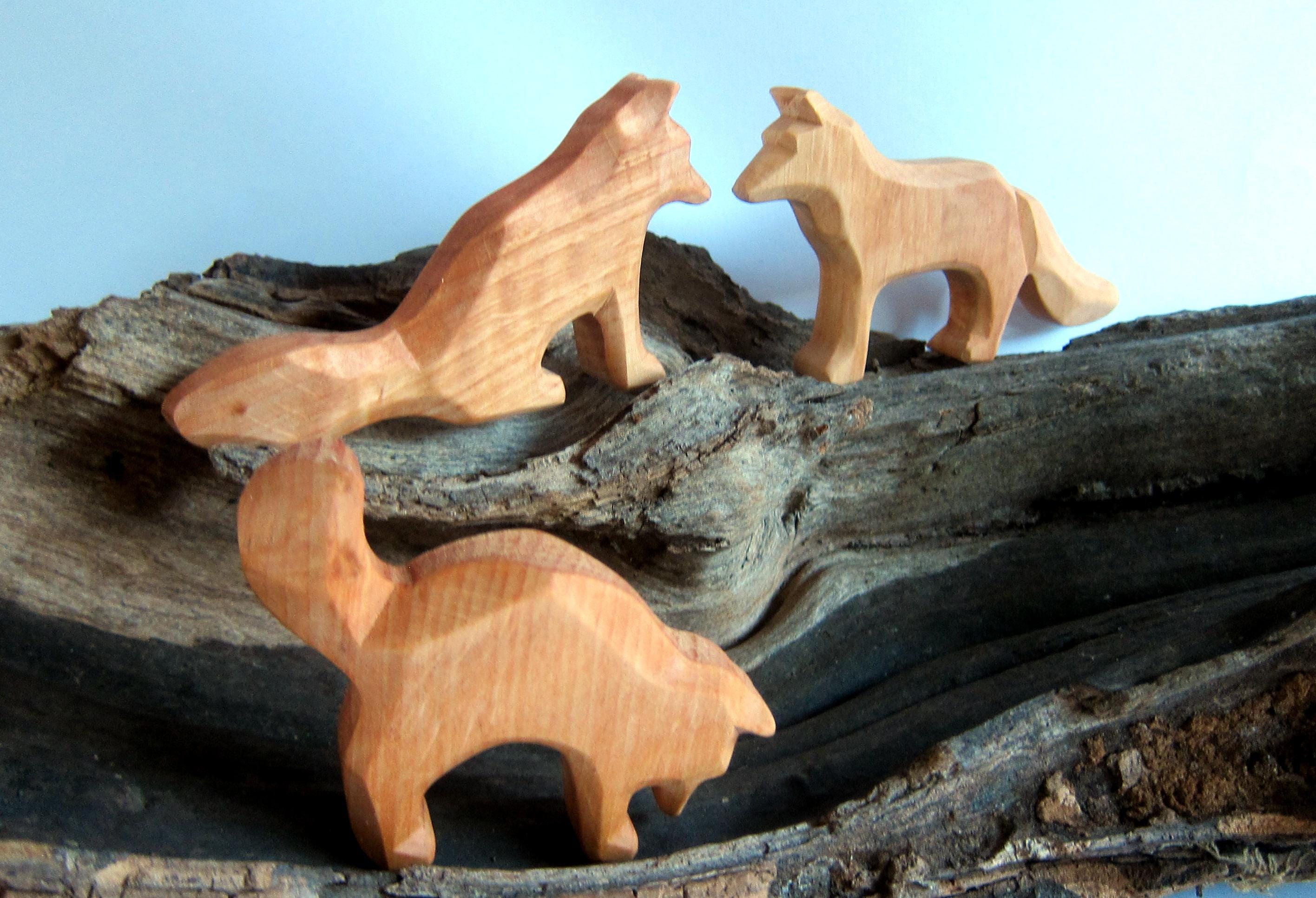 Hand Carved Wooden Fox: Little Waldorf Toy - Etsy Finland