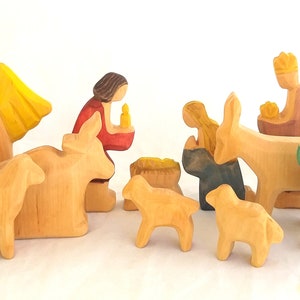 Nativity, Wooden Nativity, Carved Nativity, Créche, Christmas, Nativity Figurines, Wooden Crib, Woodcarving, Waldorf Style