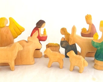 Nativity, Wooden Nativity, Carved Nativity, Créche, Christmas, Nativity Figurines, Wooden Crib, Woodcarving, Waldorf Style