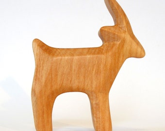 Goat, Wooden Animal, Carved Farm Animal, Waldorf Toy