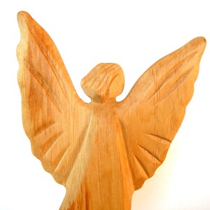 Angel of Light, Archangel Michael, Wooden Angel, Angel of Courage, Autumn and of Fire, Carved Angel, Religious Art image 4