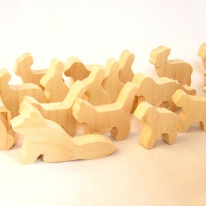 Three Wood cutouts, Unfinished Wooden animals, Smaller Size Animals image 7