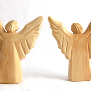 Angel of Light, Archangel Michael, Wooden Angel, Angel of Courage, Autumn and of Fire, Carved Angel, Religious Art image 3