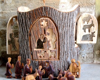 Carved Nativity for Church or Kindergarten