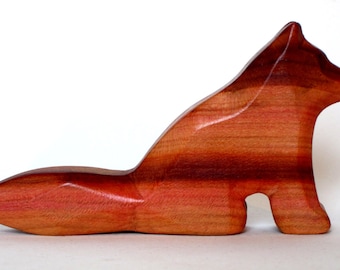 Little Fox, Carved from Plum-Wood, Woodcarving