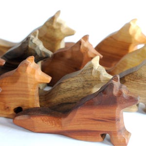 Little Fox, Carved from Cherry, Plum, Apple, Walnut Wood, Woodcarving