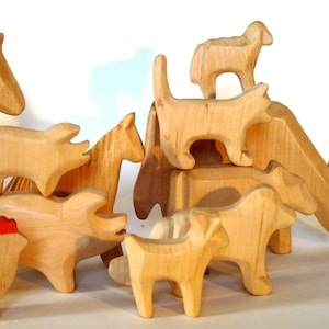 Animals of the farm, wooden animals, Waldorf toys image 1