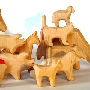 Animals of the farm, wooden animals, Waldorf toys image 1