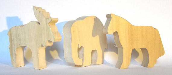Wood cutouts Unfinished Wooden animals 