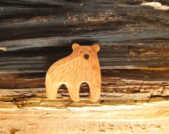 Carved Wooden Bear, Naive Wood Art