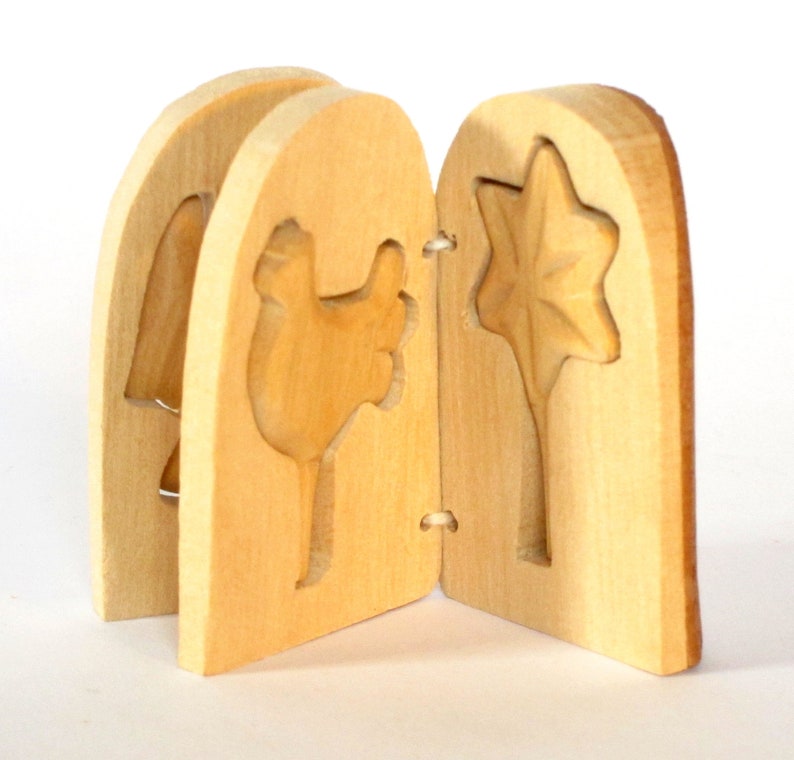 Nativity Set Wooden Nativity Christmas Manger Carved | Etsy