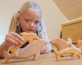 Dolphin, Wooden Animals, Waldorf toy, Sea Animals for Lovers of Nature