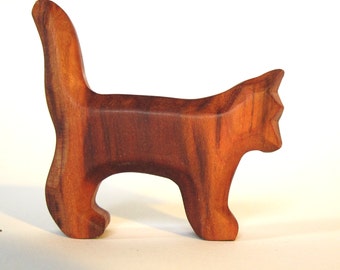 Cat from Plum Wood, Woodcarving, Lucky Charm, Wooden Cat, Wooden sculpture, Collectible, Wood Art