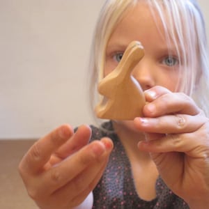 Waldorf Toys, Bunny, Rabbit, Wooden Animals, Wooden Rabbit, Woodcarving, Eco-friendly Toys, Nature Table, Waldorf Toy Toddler
