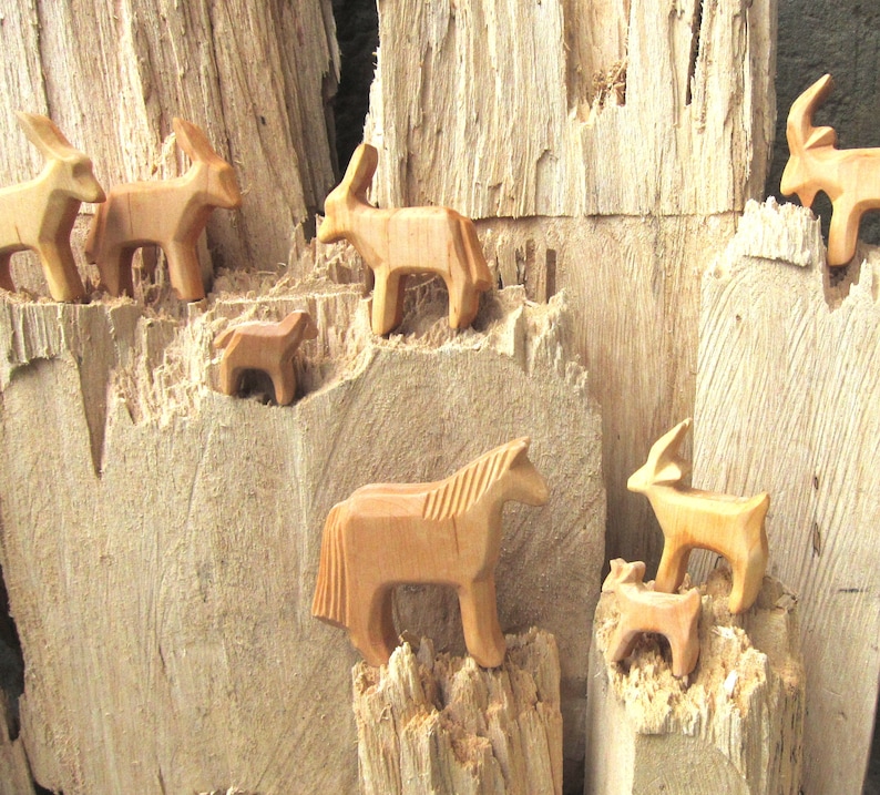 Animals of the farm, wooden animals, Waldorf toys image 5