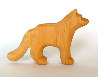 Wolf, wooden animal, natural toys for waldorf education