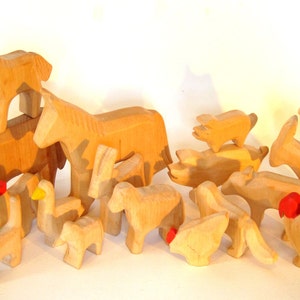 Animals of the farm, wooden animals, Waldorf toys image 4