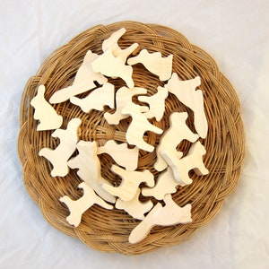 Three Wood cutouts, Unfinished Wooden animals, Smaller Size Animals image 8