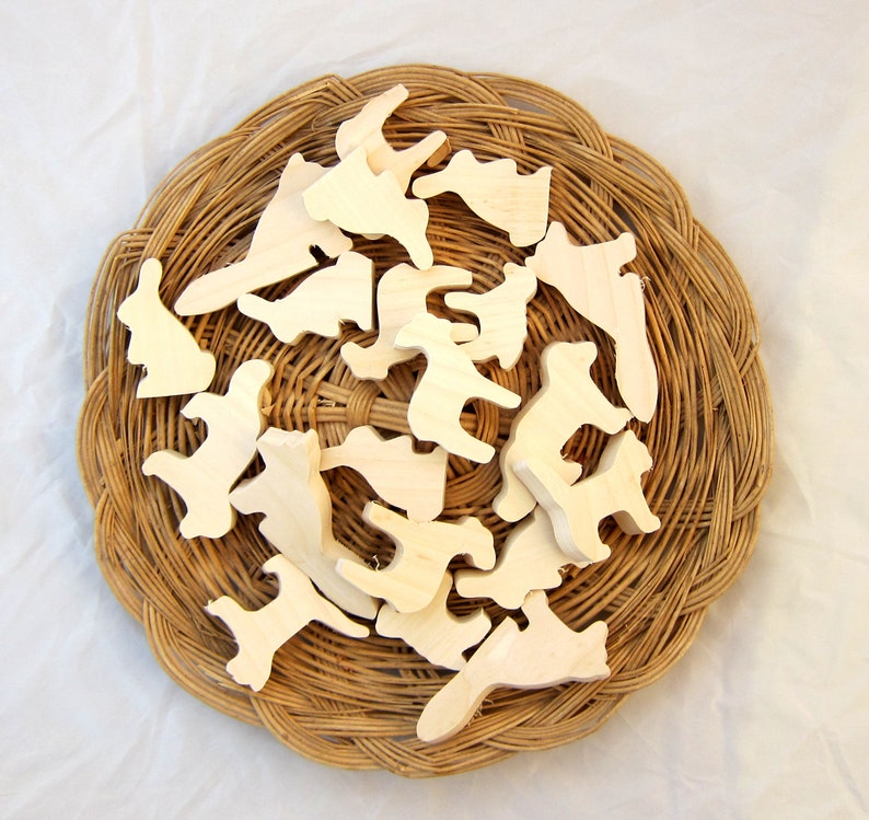 Three Wood cutouts, Unfinished Wooden animals, Smaller Size Animals image 8