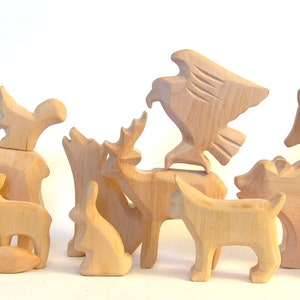 Animals of the woods, Wooden Waldorf toys, Ecological, Wooden Animals, Nature Kids, Carved Animals, Eco friendly, Animals Carved from Wood image 5