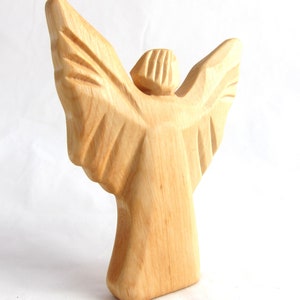 Angel of Light, Archangel Michael, Wooden Angel, Angel of Courage, Autumn and of Fire, Carved Angel, Religious Art image 2