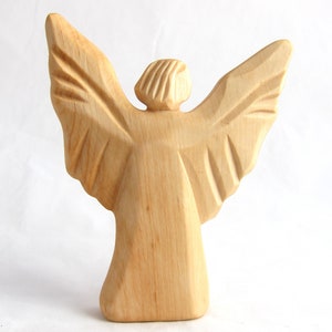 Angel of Light, Archangel Michael, Wooden Angel, Angel of Courage, Autumn and of Fire, Carved Angel, Religious Art image 1