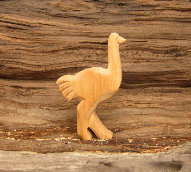 Ostrich, Emu, Wooden Animals, Waldorf Toy image 1